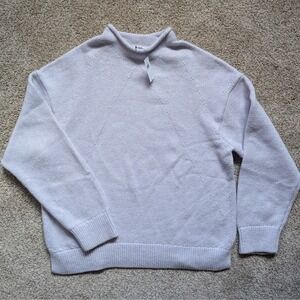 NWT Banana Republic Womens L Roll Neck Long Sleeve Sweater Purple Cozy Chunky